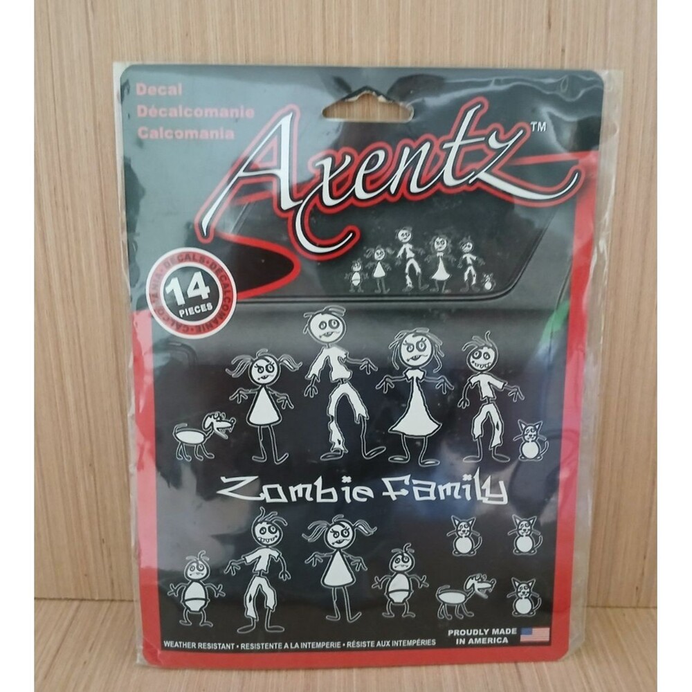 NEW Axentz Zombie Family Decals 14 Pcs Weather Resistant Made in USA